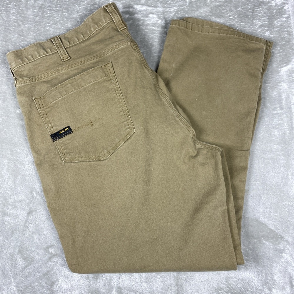 Ariat Rebar M4 Men's 40x30 Khaki‎ DuraStretch Relaxed Straight Work Pants